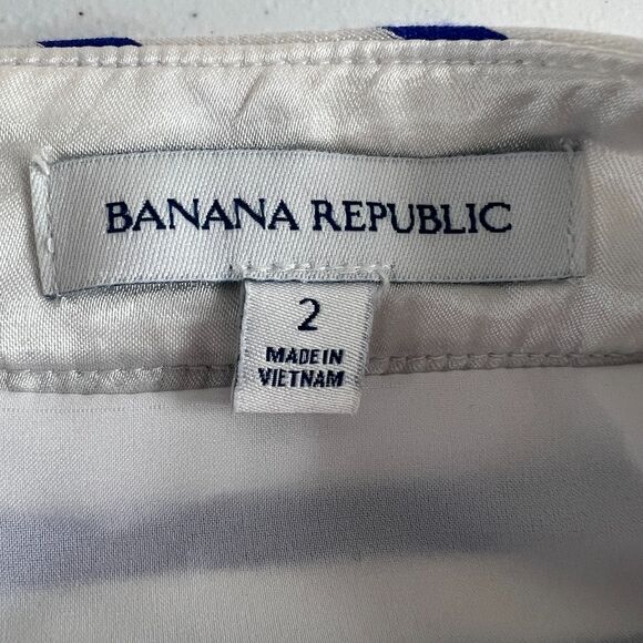 Banana Republic Women's Blue White Stripe Skirt Size 2 - Picture 3 of 10